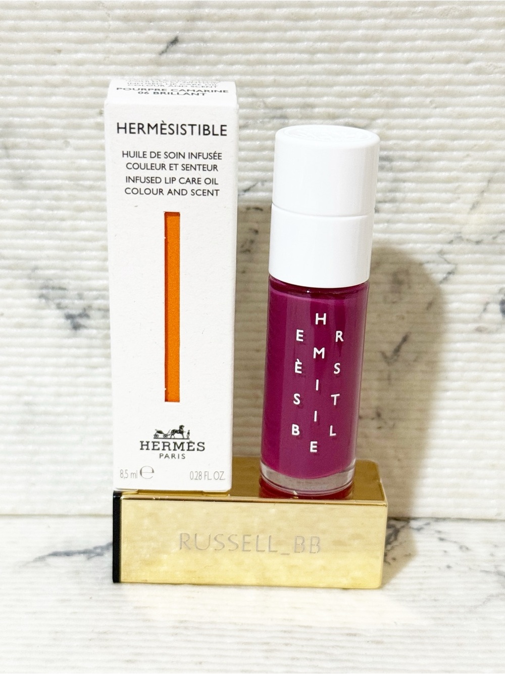 Hermes Hermèsistible Infused Lip Care Oil: Glossy Magenta Purple - Picture 3 of 9